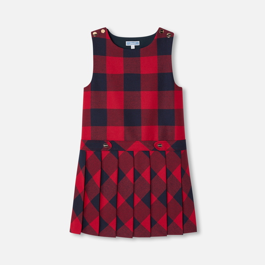 Girl flannel pinafore dress