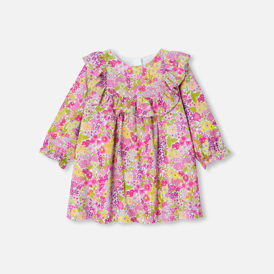 Baby girl dress in velvet Liberty fabric