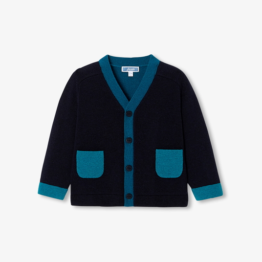 Baby boy color block cardigan