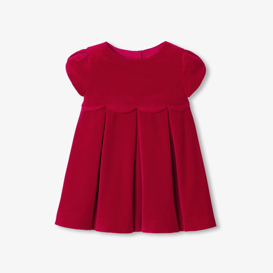 Holiday velvet baby dress