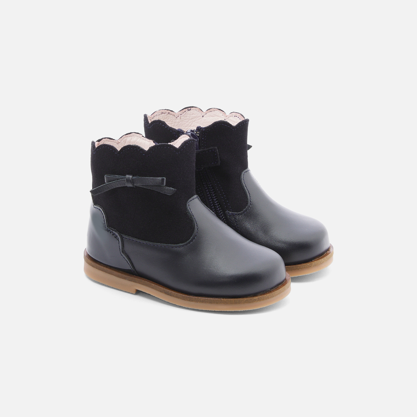 Baby girl leather boots Jacadi navy Jacadi Paris