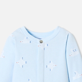 Baby pajamas in fleece with a seagull pattern